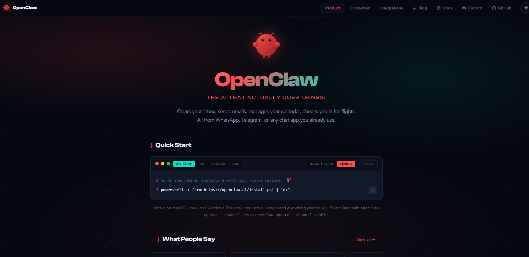 OpenClaw homepage